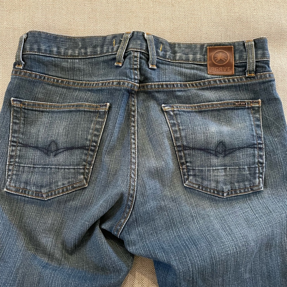 AGAVE MADE IN USA Classic Straight Gringo Jeans in Blue Brown Flex Size 34 $198 - Picture 8 of 11